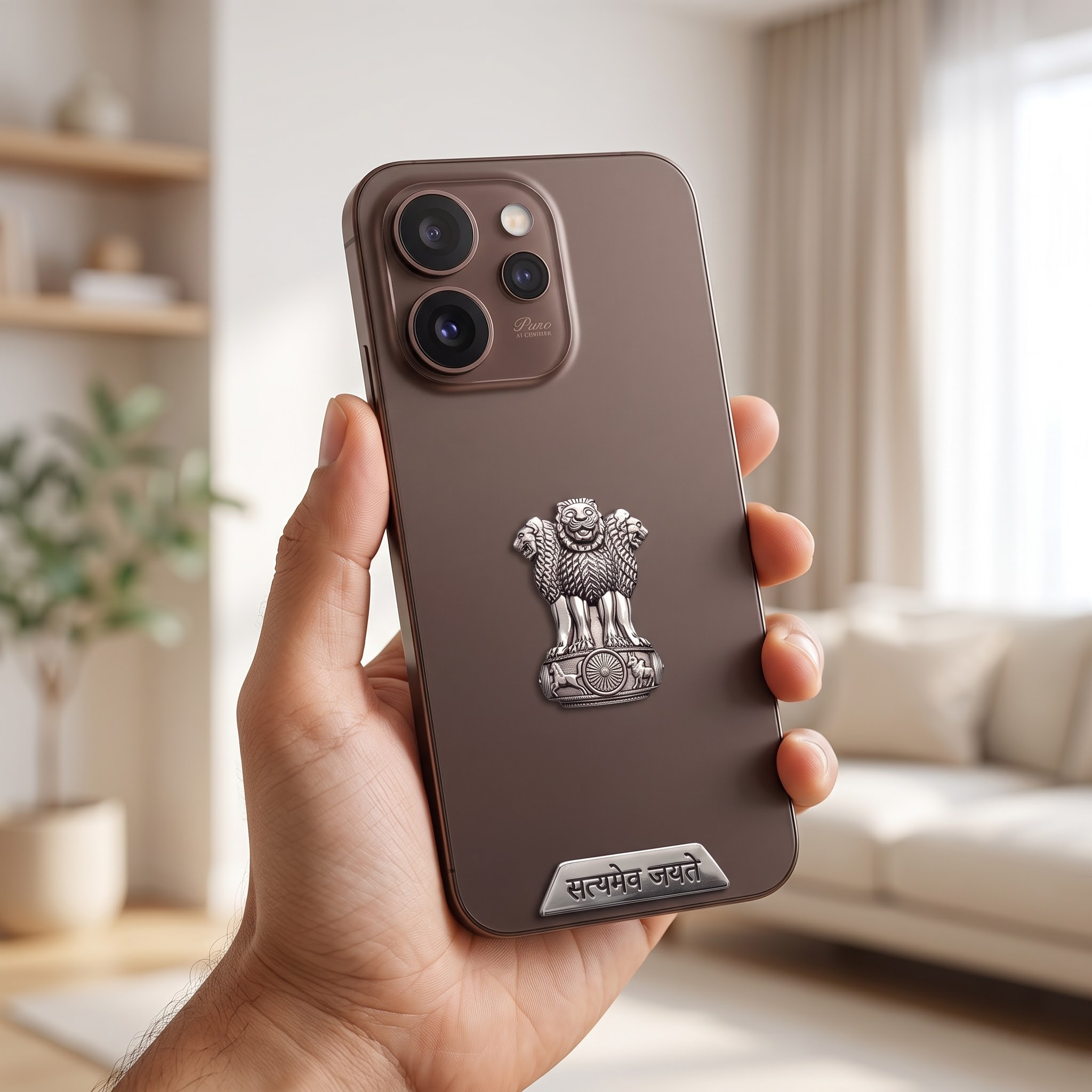 Oppo Reno 15 Pro 5G Compatible Satyamev Jayate 3D Metal Emblem Sticker