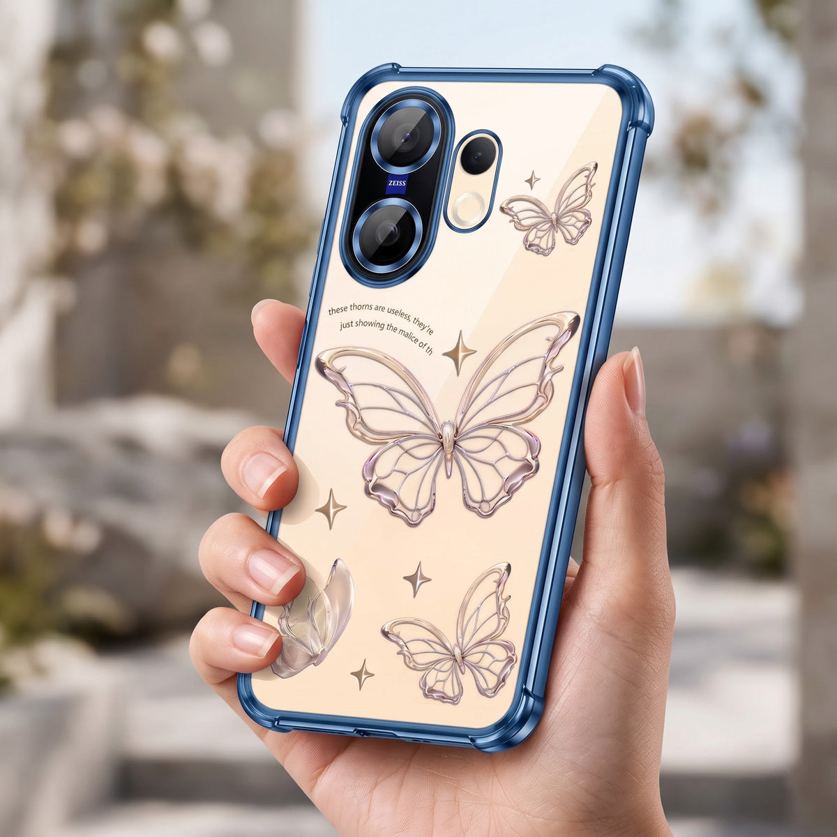 Vivo X200 FE 5G Transparent Butterfly Anti-Yellow Airbag Cover