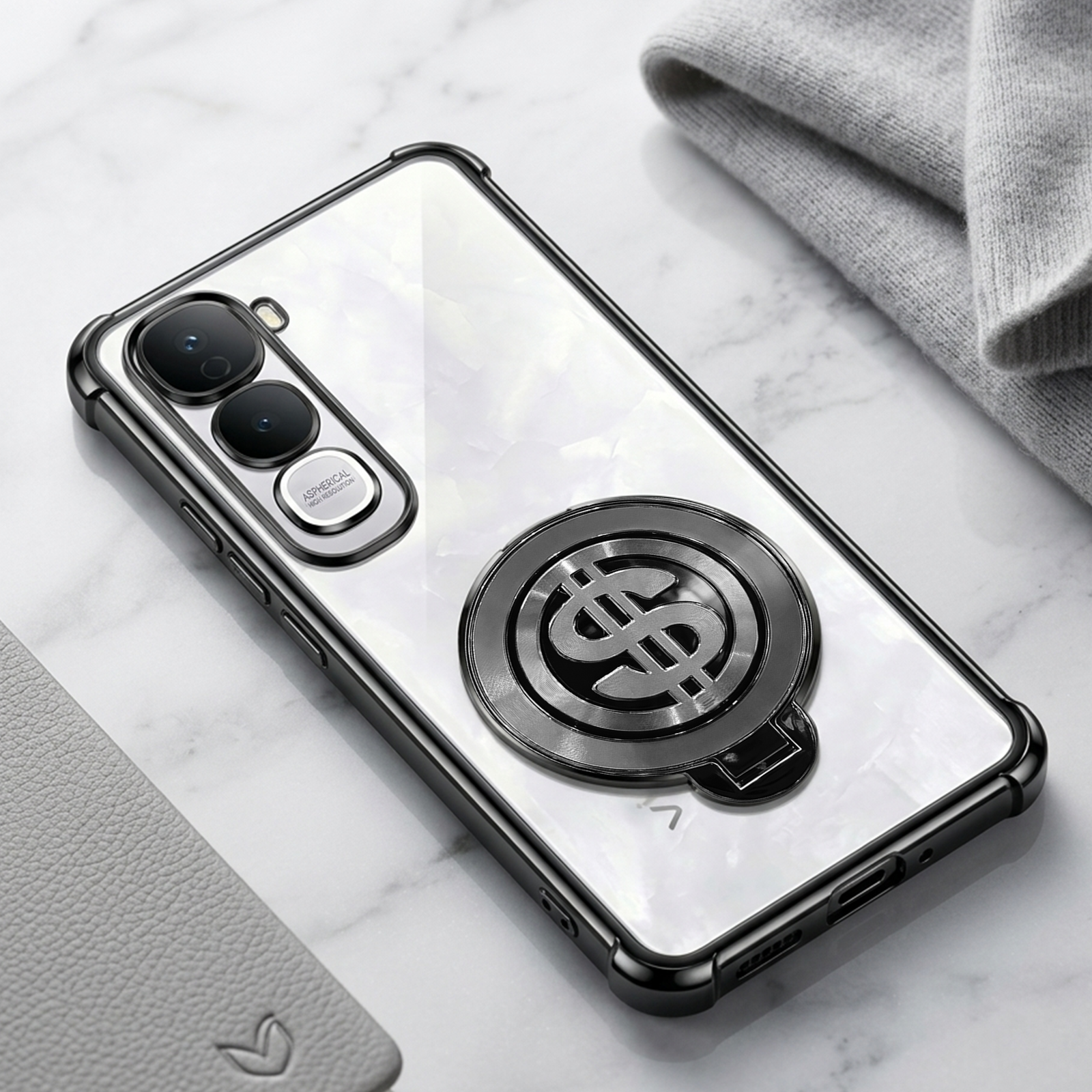 Vivo Y400 Pro 5G Four Corner Airbags 100% Original Astro Money Magnet Rotating Dollar Case