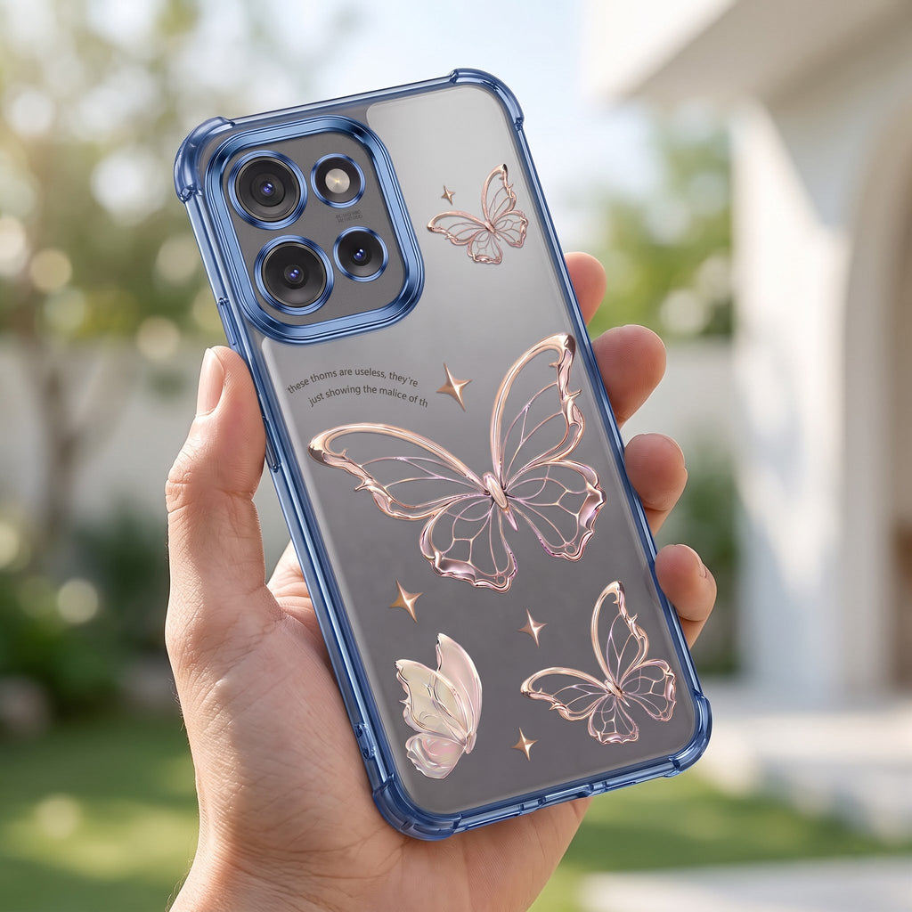 Motorola Edge 50 5G Transparent Butterfly Anti-Yellow Airbag Cover