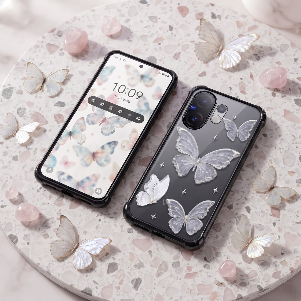 Vivo V60 5G Transparent Butterfly Airbag Cover