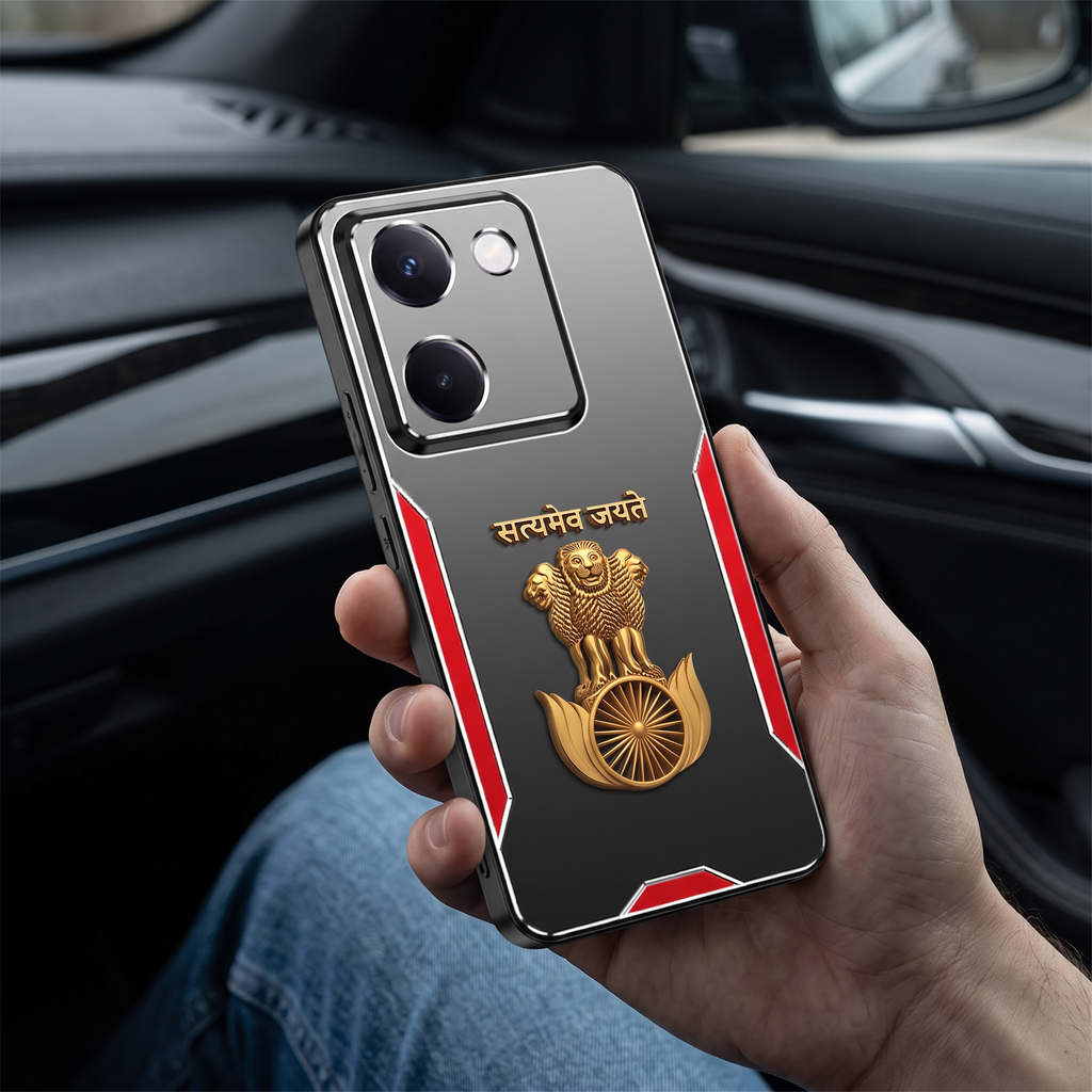 Vivo Y200 Pro 5G Satyamev Jayate 3D Metal Aluminium Back Case