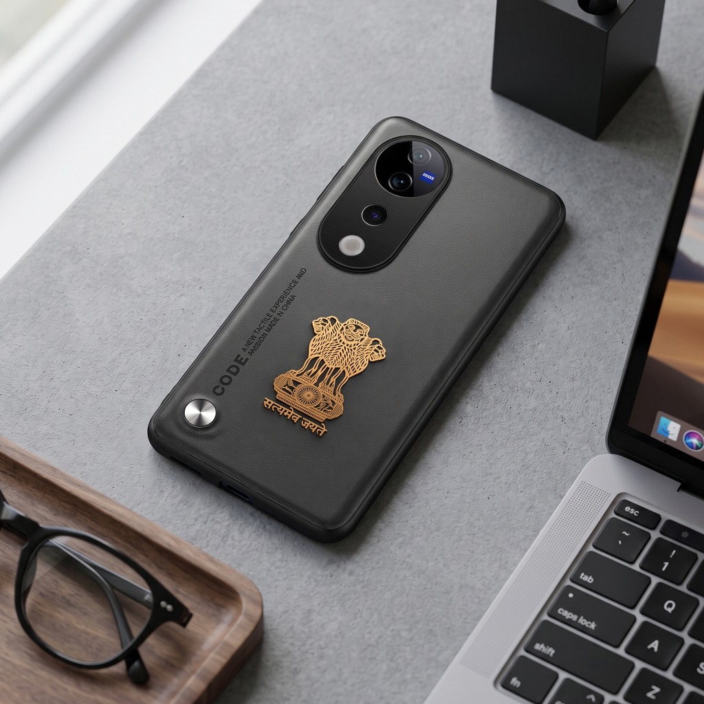 Vivo T3 Ultra 5G Satyamev Jayate Vegan Leather Back Case