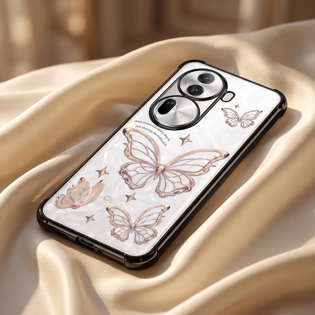 Oppo Reno 11 Pro 5G Transparent Butterfly Anti-Yellow Airbag Cover