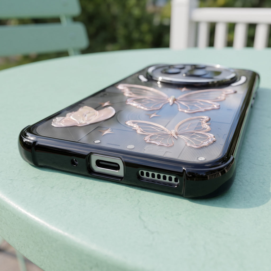 Nothing Phone 3A Pro 5G Transparent Butterfly Anti-Yellow Airbag Cover