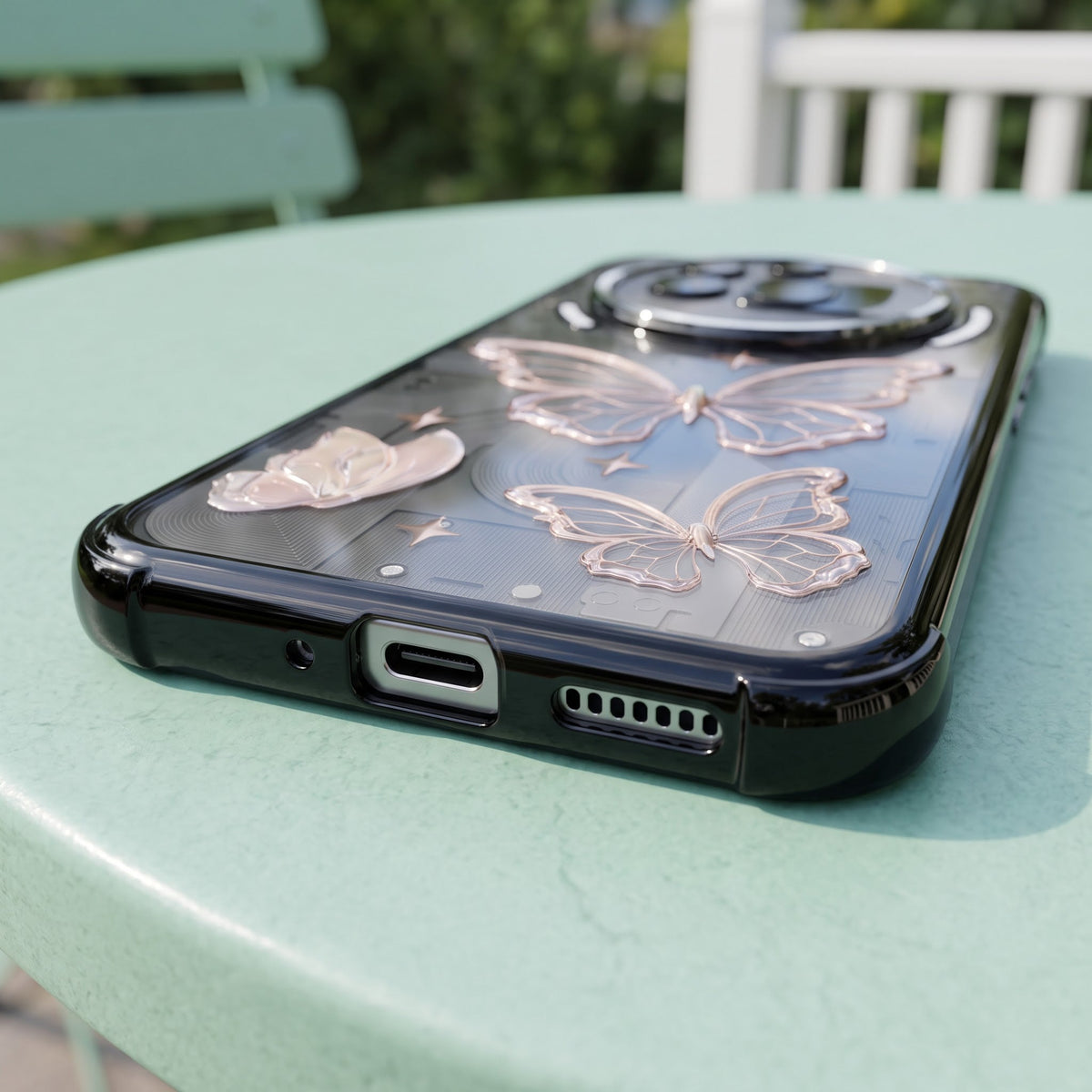 Nothing Phone 3A Pro 5G Transparent Butterfly Anti-Yellow Airbag Cover