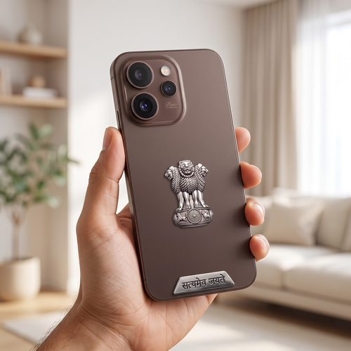 Oppo Reno 15 Pro Mini 5G Compatible Satyamev Jayate 3D Metal Emblem Sticker
