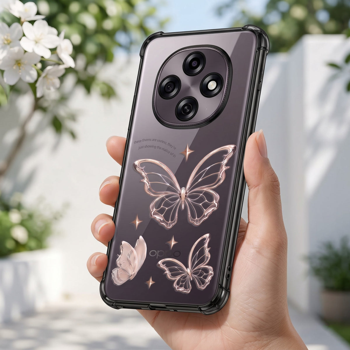 Oppo F31 Pro 5G Transparent Butterfly Anti-Yellow Airbag Cover