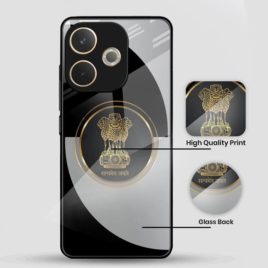 Oppo A5 Pro 5G Premium Acrylic Shockproof Glass Back Case (Satyamev Noir)