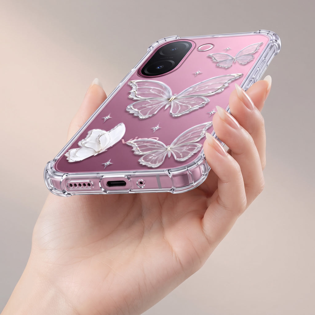 Vivo V60e 5G Transparent Butterfly Airbag Cover
