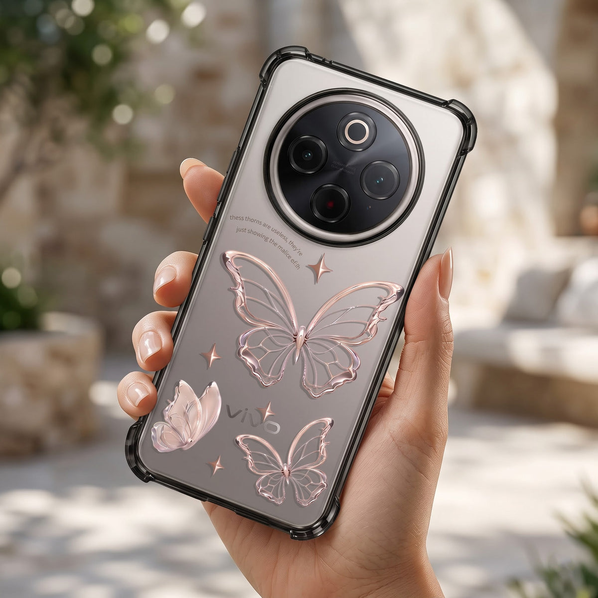 Vivo T4 5G Transparent Butterfly Anti-Yellow Airbag Cover