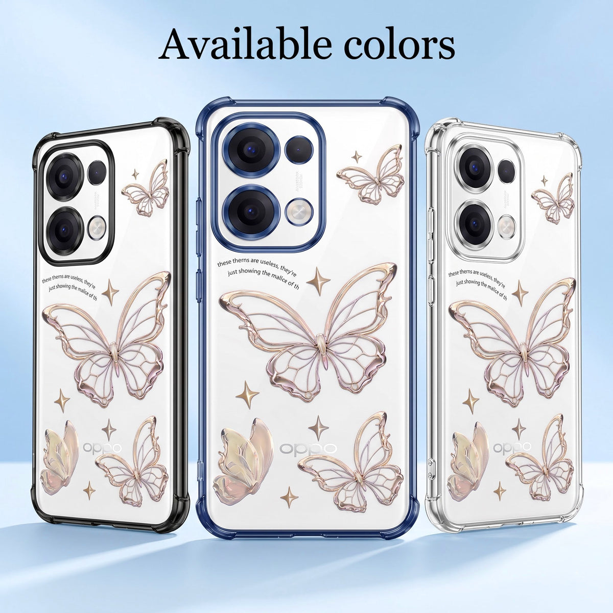 Oppo Reno 13 5G Transparent Butterfly Anti-Yellow Airbag Cover