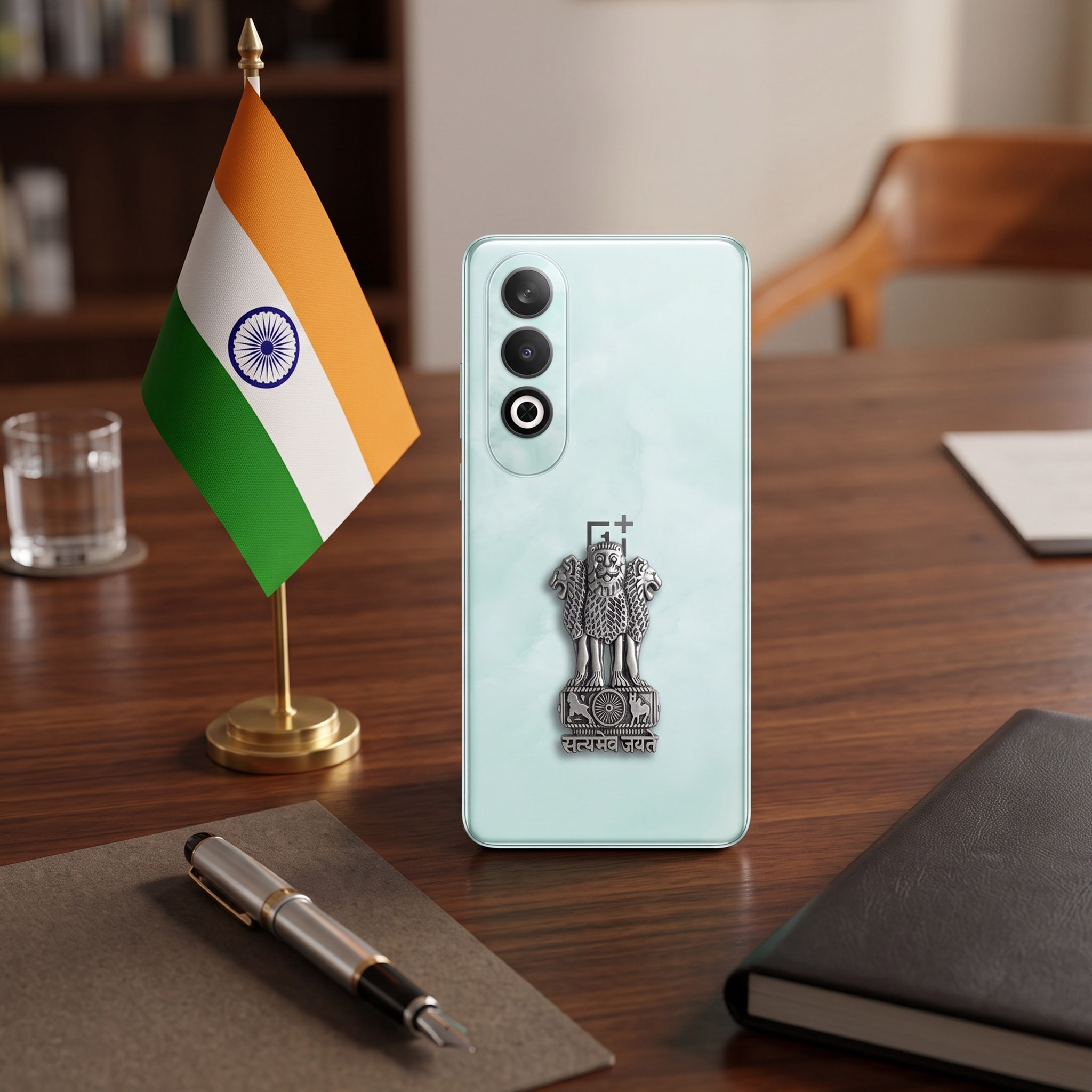 One Plus Nord CE4 5G Compatible Satyamev Jayate 3D Metal Emblem Sticker