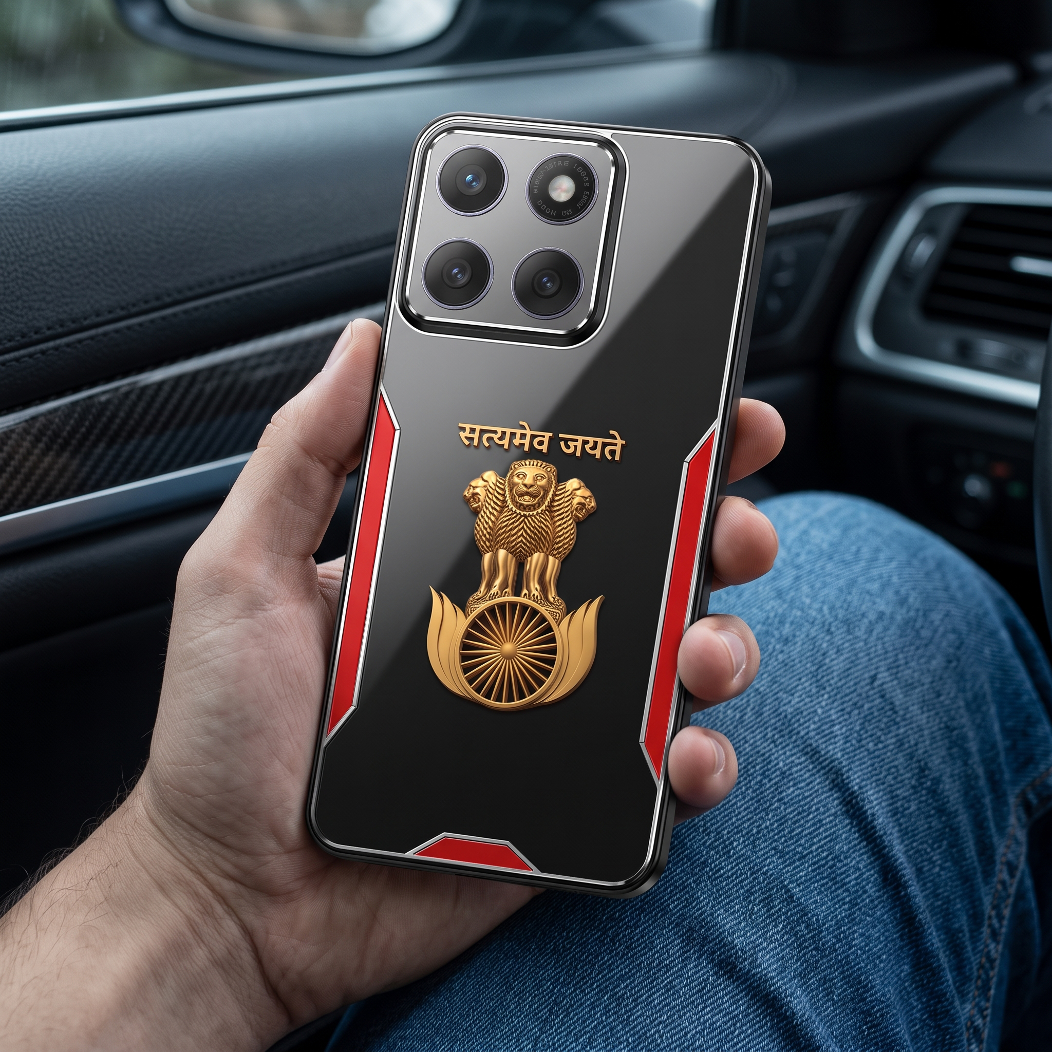 Motorola Edge 60 Fusion 5G Satyamev Jayate 3D Metal Aluminium Back Case