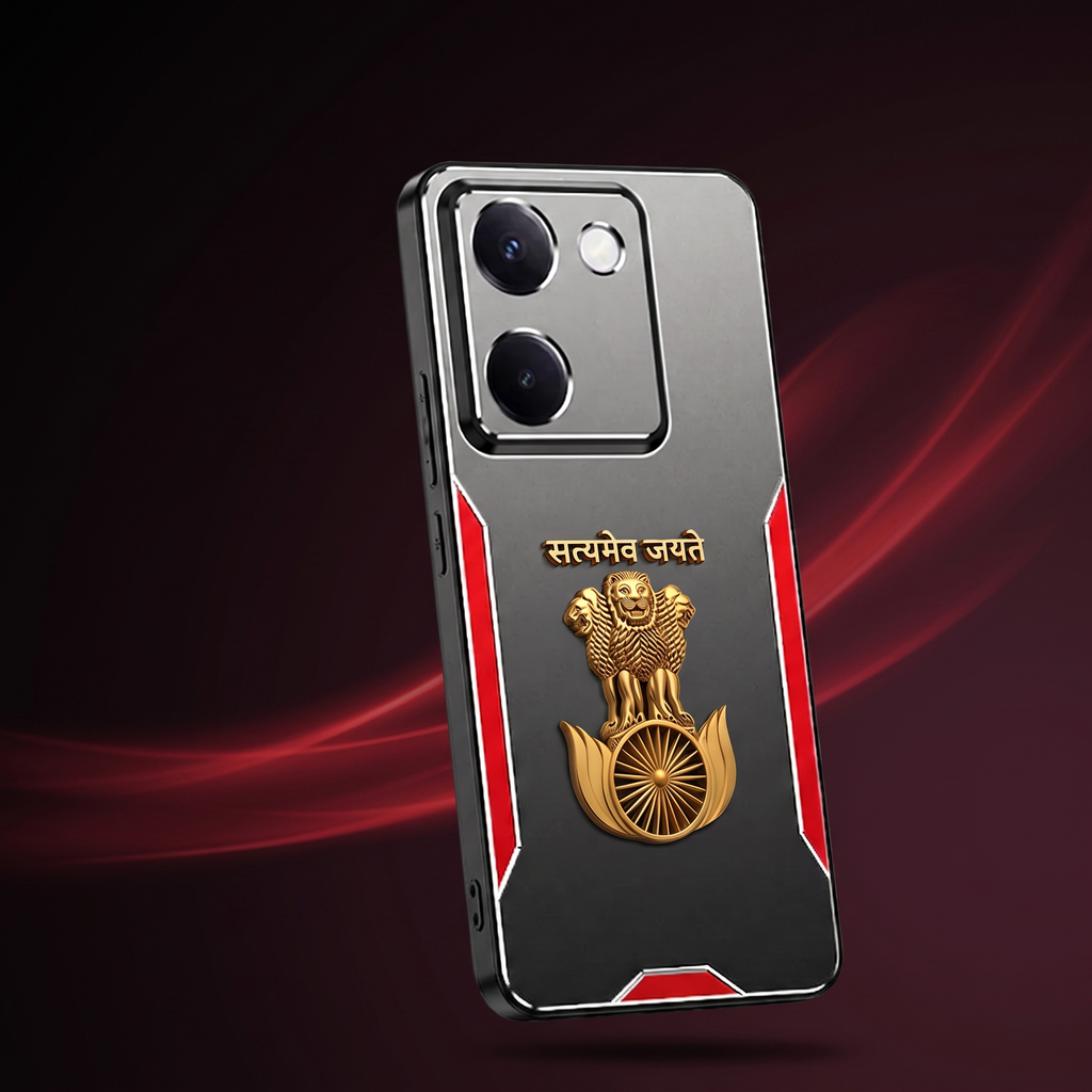 Vivo Y200 Pro 5G Satyamev Jayate 3D Metal Aluminium Back Case