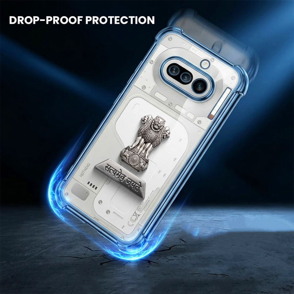 Nothing Phone 4a 5G Satyamev Jayate 2-in-1 Emblem Transparent Shockproof Airbag Case