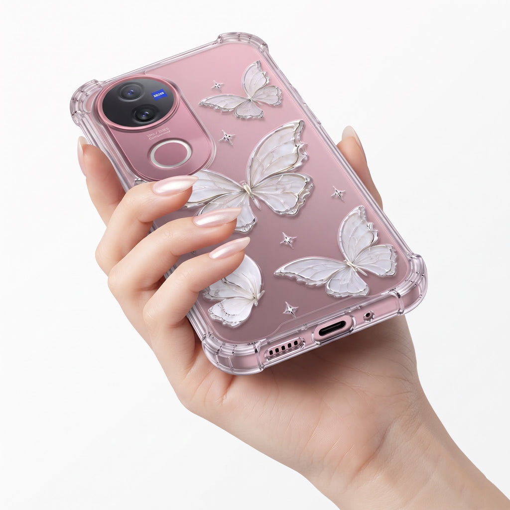 Vivo V50 5G Transparent Butterfly Airbag Cover