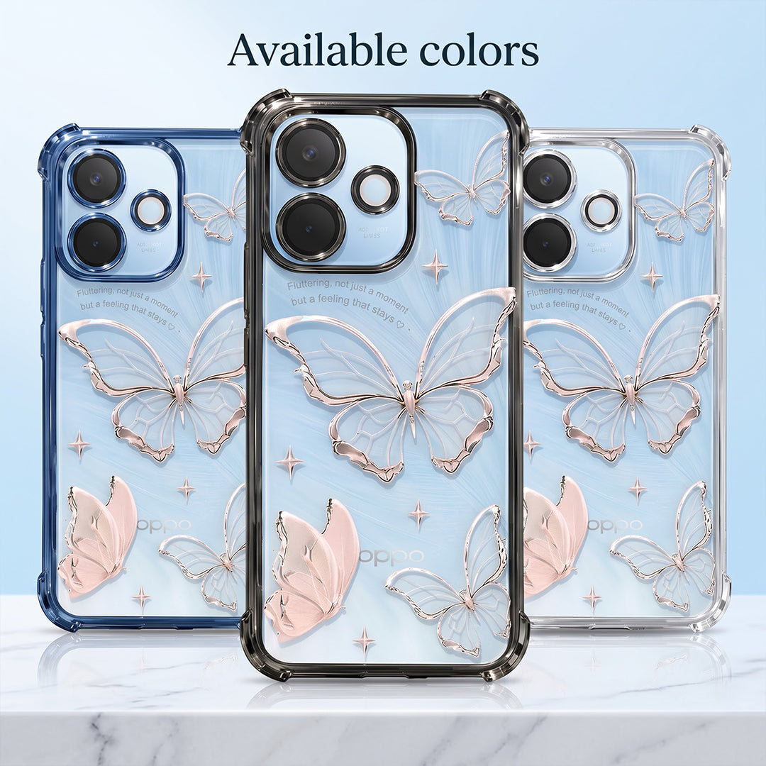 Oppo A5 Pro 5G Transparent Butterfly Anti-Yellow Airbag Cover