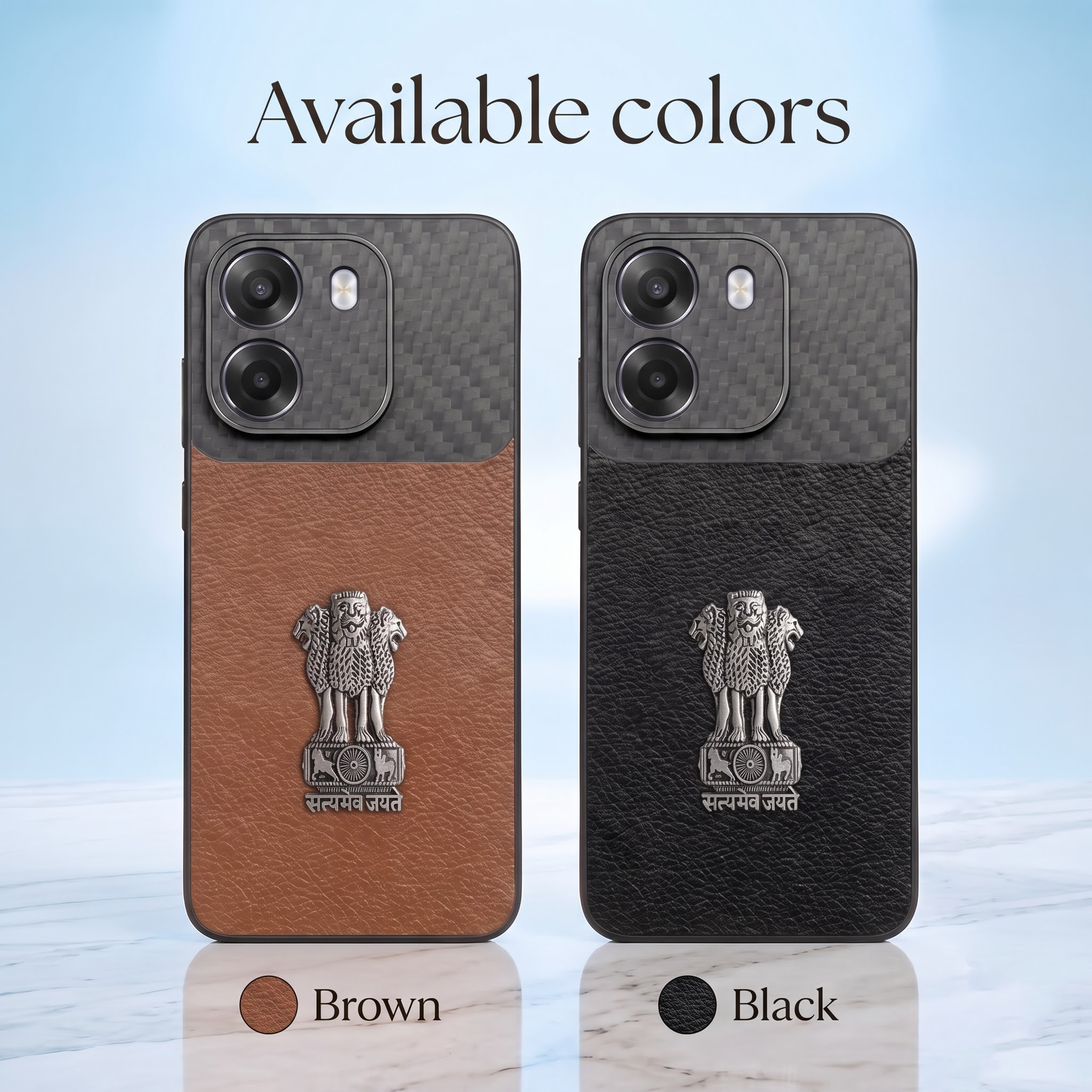 Oppo K14 5G Satyamev Jayate Carbon Fiber Leather Hybrid Phone Case