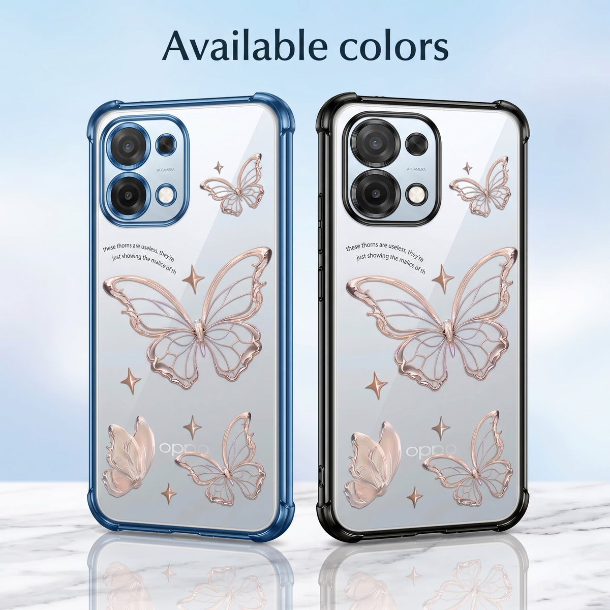 Oppo F31 5G Transparent Butterfly Anti-Yellow Airbag Cover