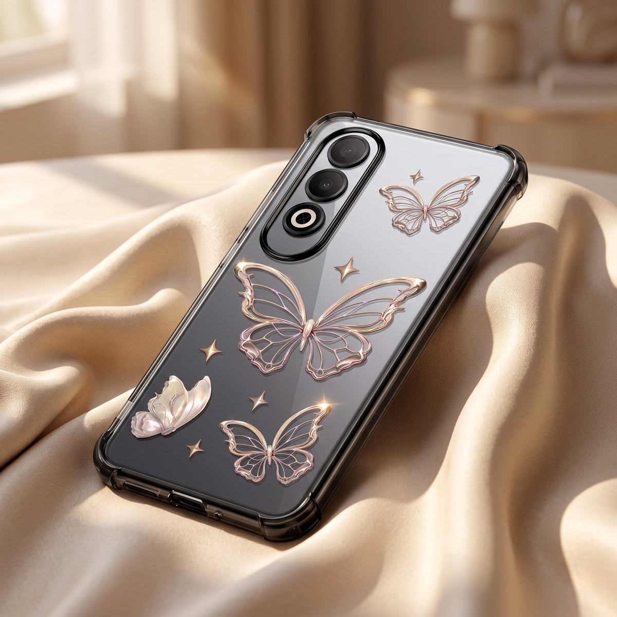 Oneplus Nord CE4 5G Transparent Butterfly Anti-Yellow Airbag Cover