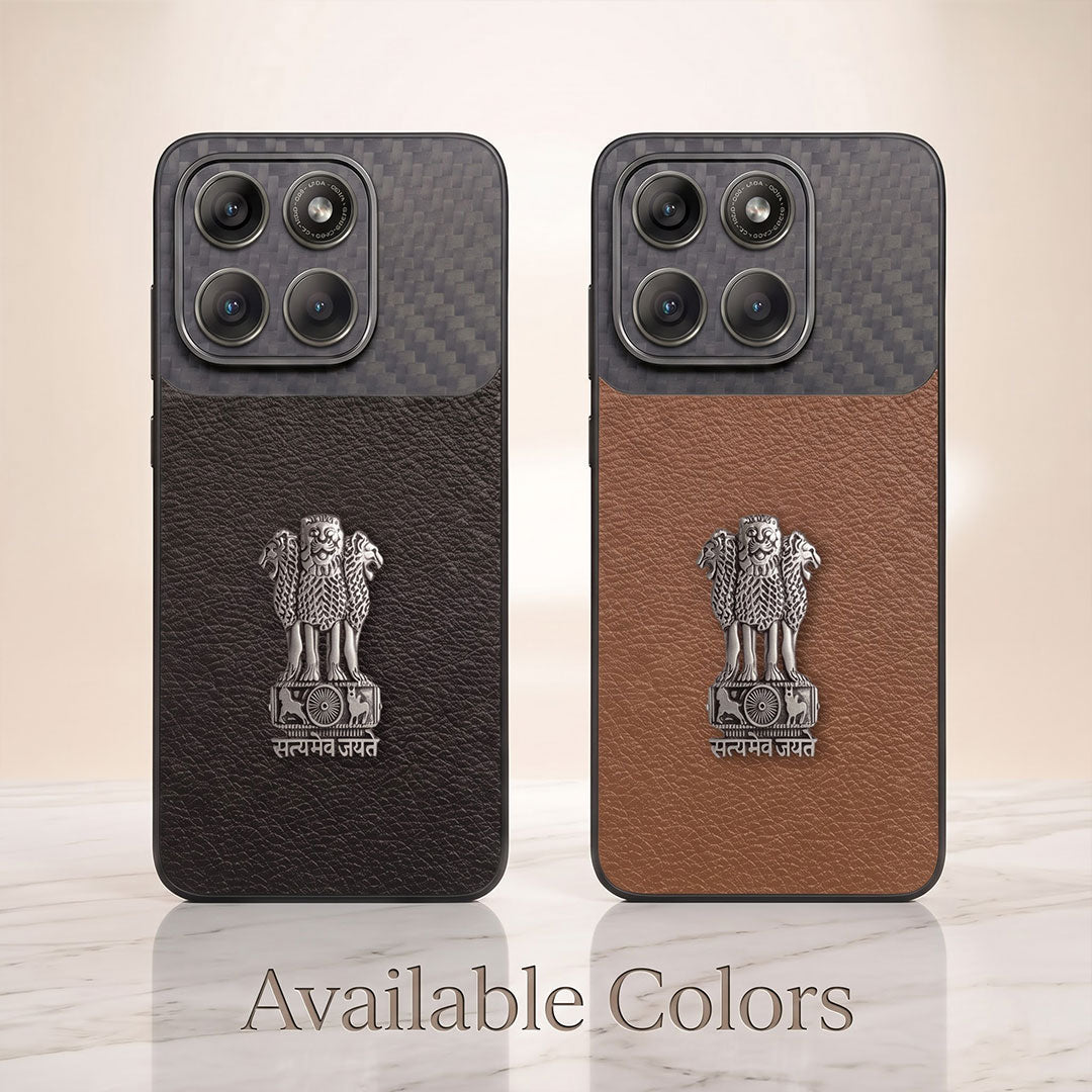 Motorola Edge 70 5g Satyamev Jayate Carbon Fiber Leather Hybrid Phone Case