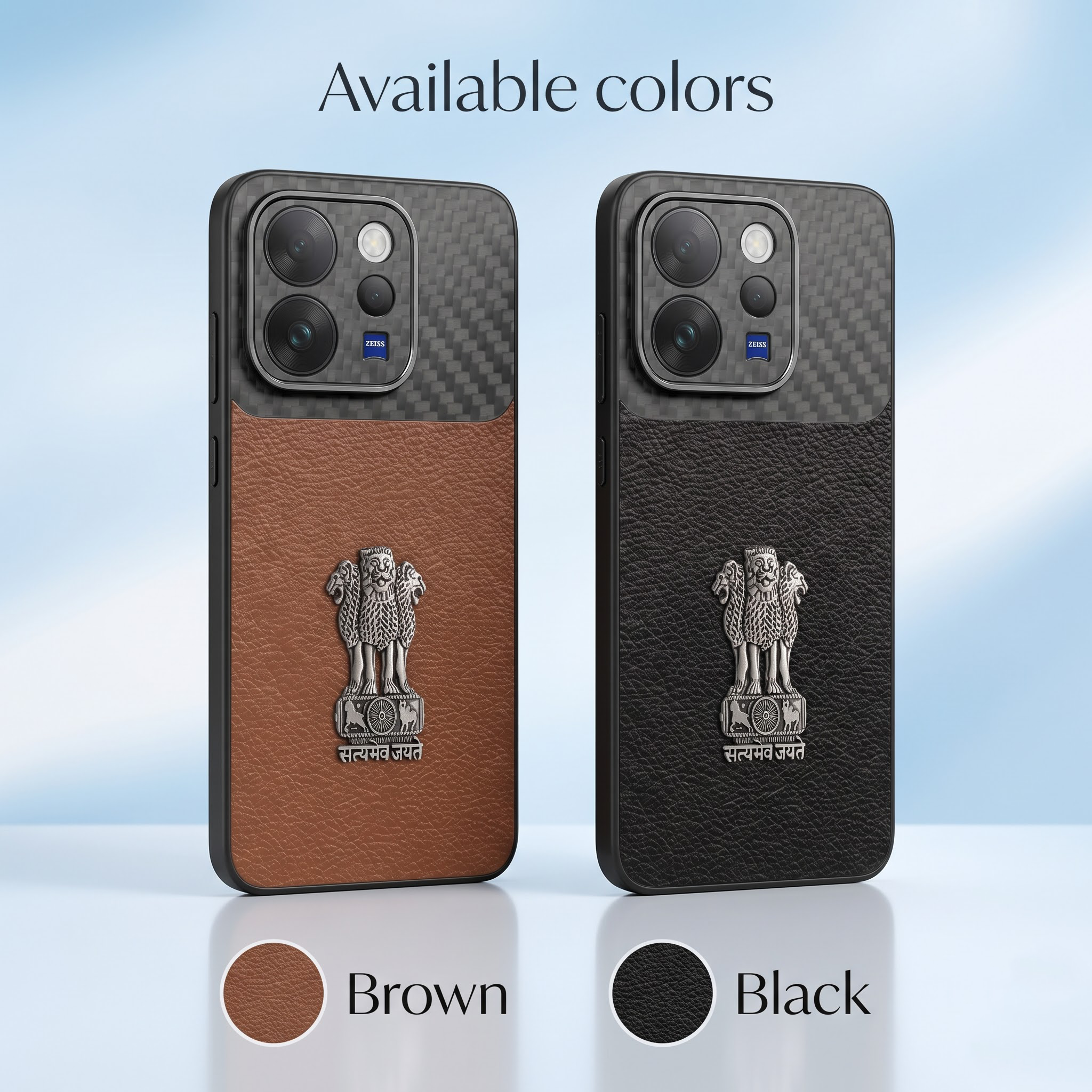 Vivo V70 5G Satyamev Jayate Carbon Fiber Leather Hybrid Phone Case