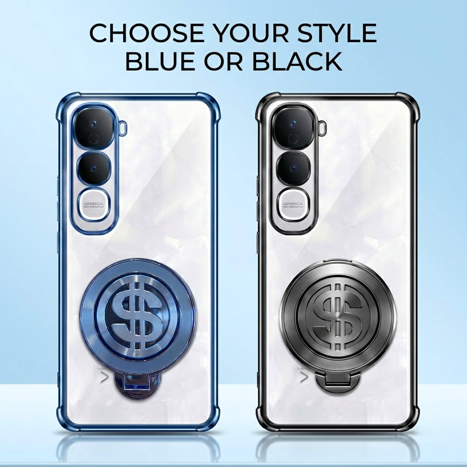 Vivo Y400 Pro 5G Four Corner Airbags 100% Original Astro Money Magnet Rotating Dollar Case
