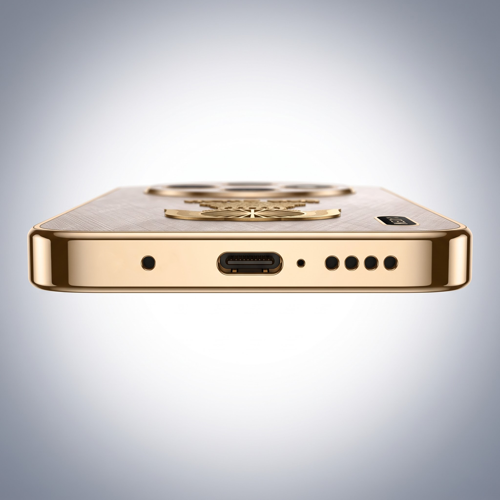 Oppo F31 Pro 5G Satyamev Jayate 3D Electroplated Frame Gold Thread Pattern Hard Back Case