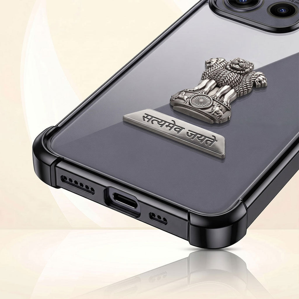 Motorola Edge 50 5G Satyamev Jayate 2-in-1 Emblem Transparent Shockproof Airbag Case