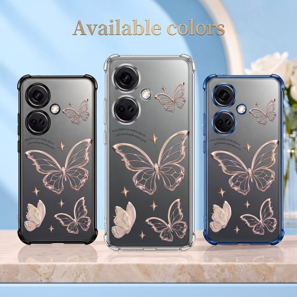 Oneplus Nord CE3 5G Transparent Butterfly Anti-Yellow Airbag Cover