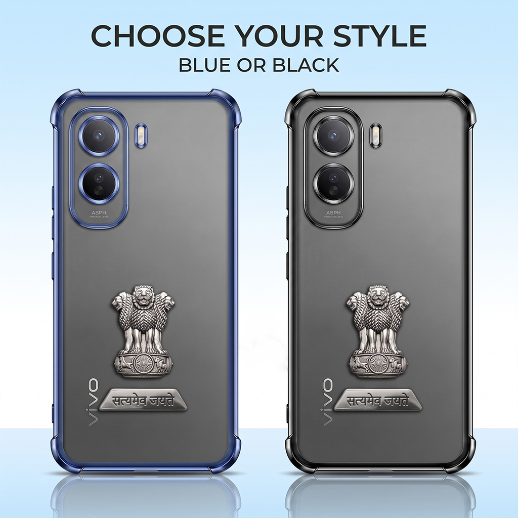 Vivo T5 Pro 5G Satyamev Jayate 2-in-1 Emblem Transparent Shockproof Airbag Case