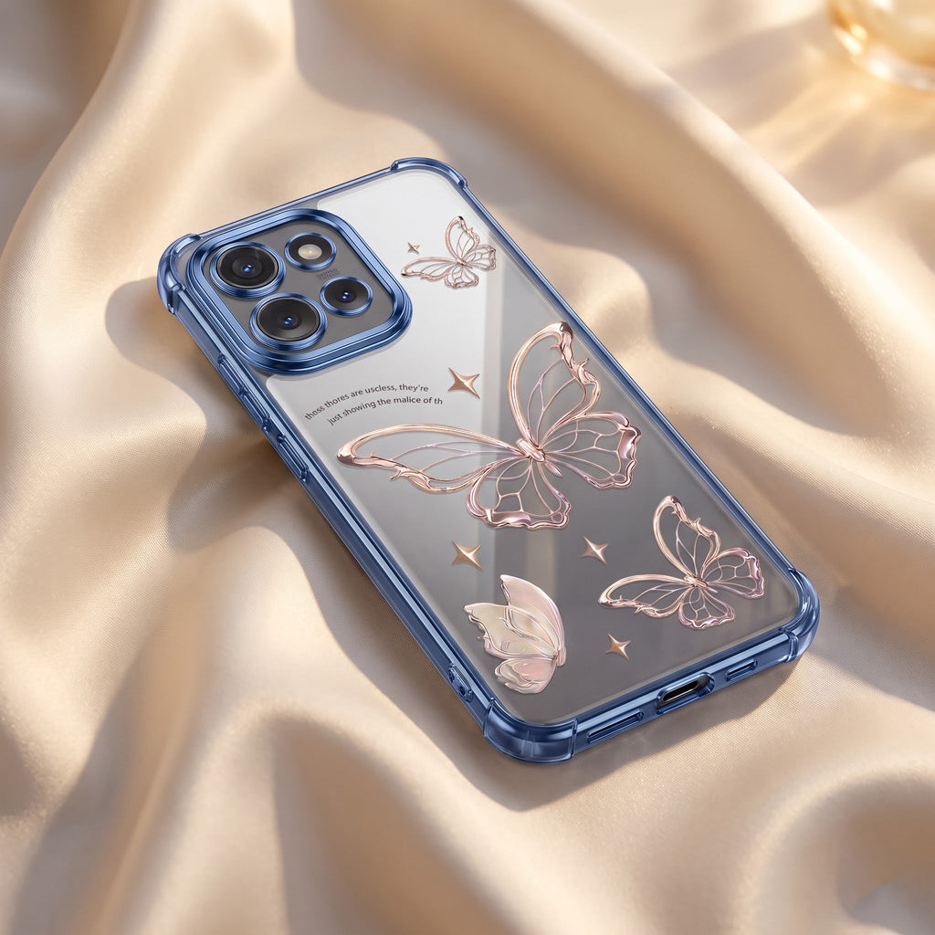 Motorola Edge 50 5G Transparent Butterfly Anti-Yellow Airbag Cover