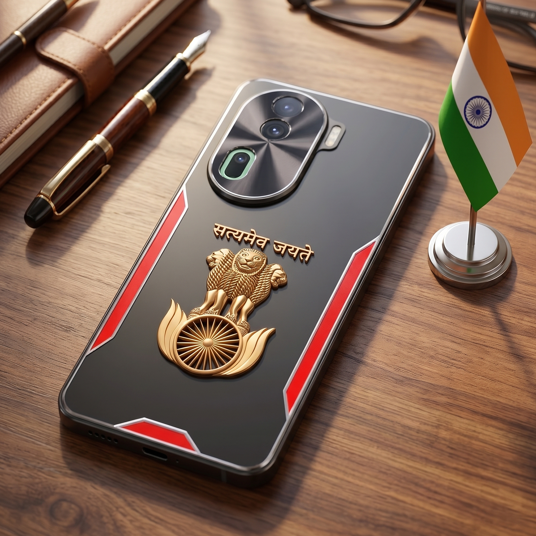 Oppo Reno 11 Pro 5G Satyamev Jayate 3D Metal Aluminium Back Case