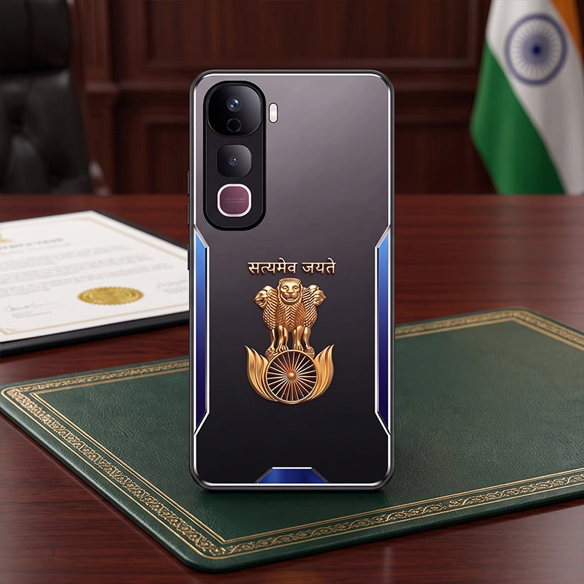 Vivo Y400 Pro 5G Satyamev Jayate 3D Metal Aluminium Back Case