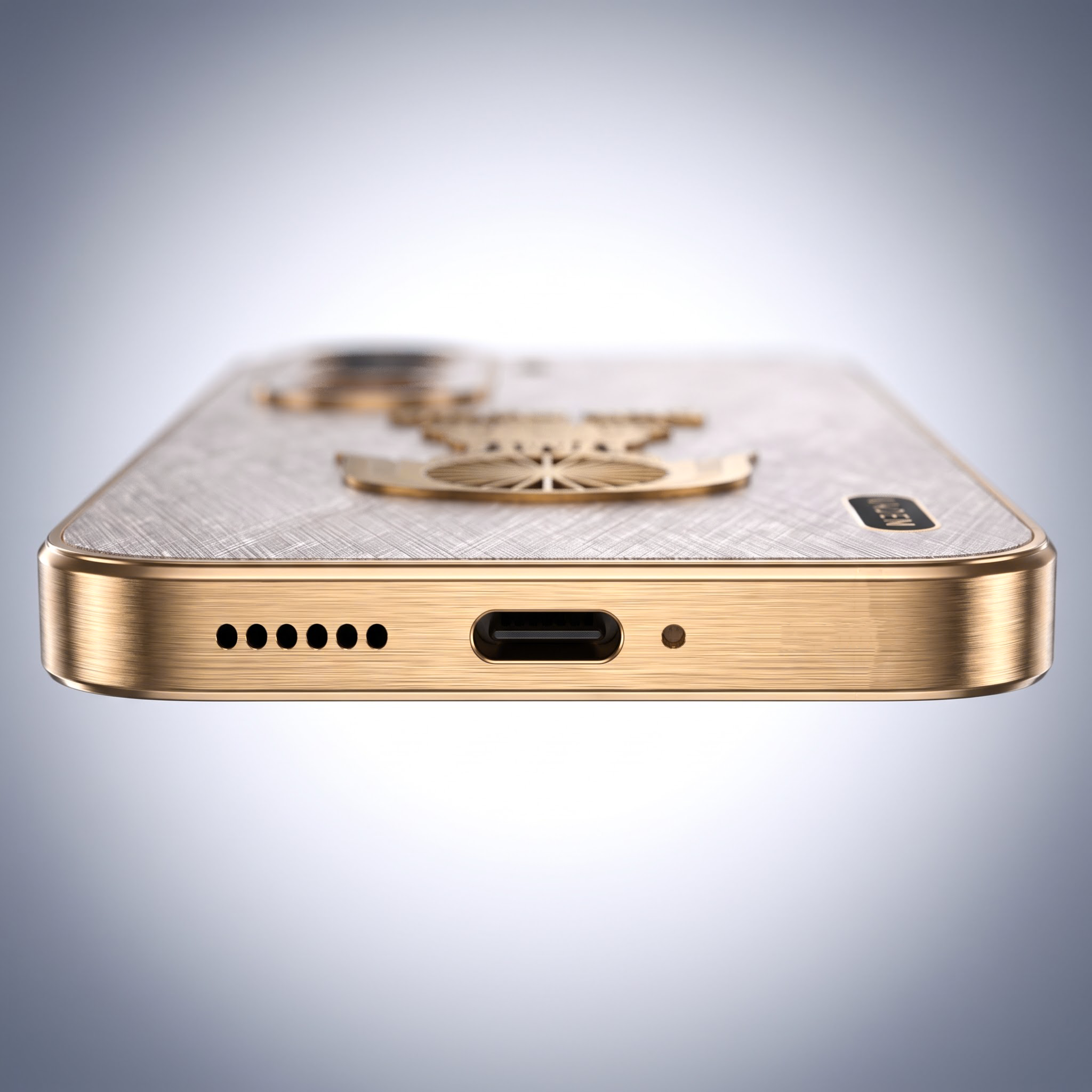 Vivo Y400 Pro 5G Satyamev Jayate 3D Electroplated Frame Gold Thread Pattern Hard Back Case