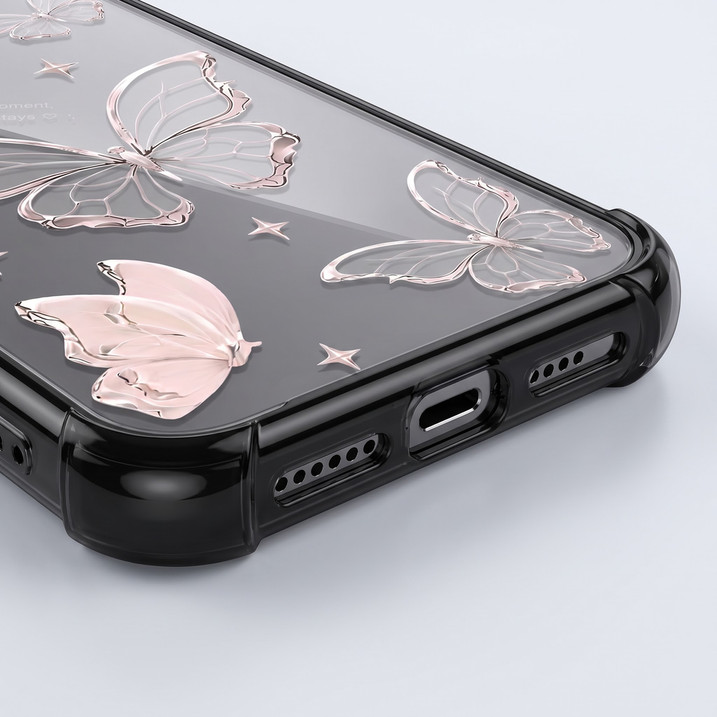 Vivo V70 5G Transparent Butterfly Anti-Yellow Airbag Cover