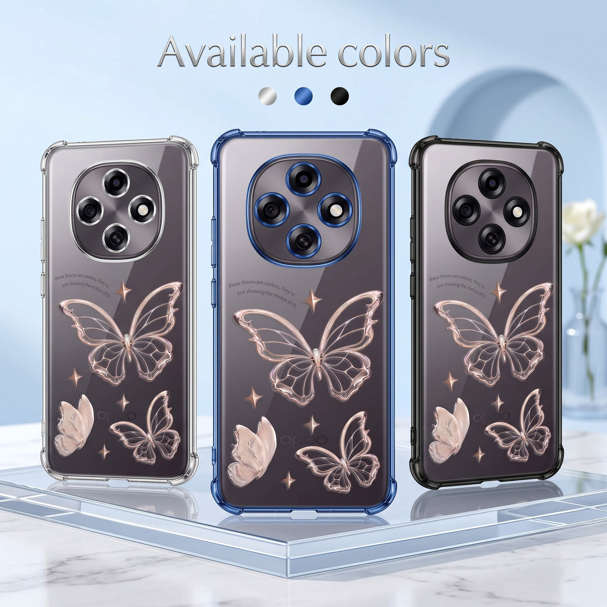 Oppo F31 Pro 5G Transparent Butterfly Anti-Yellow Airbag Cover