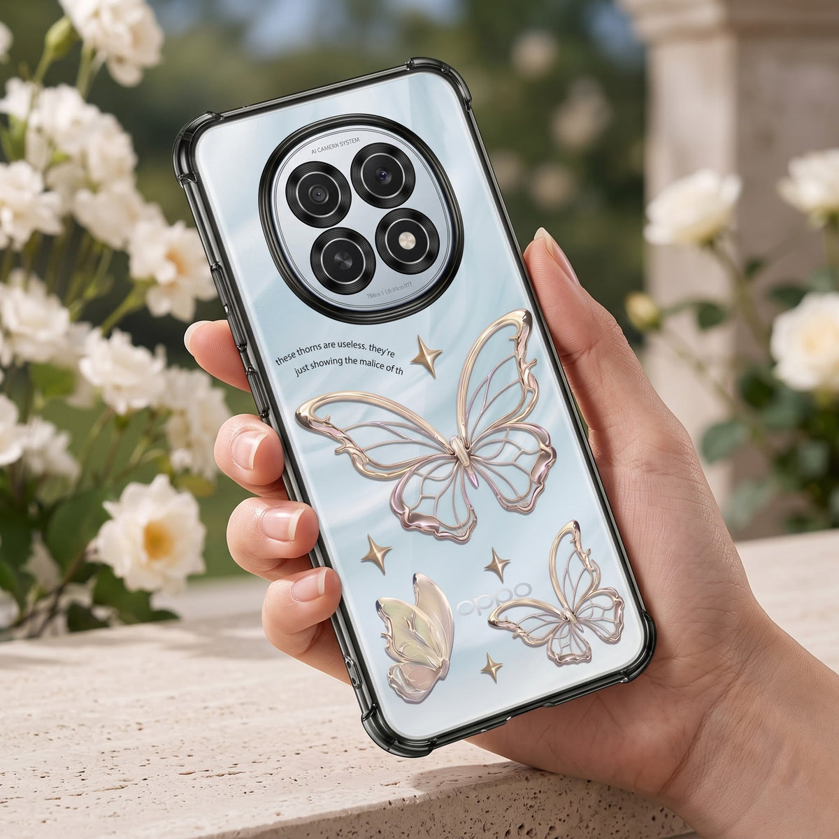 Oppo F29 5G Transparent Butterfly Anti-Yellow Airbag Cover
