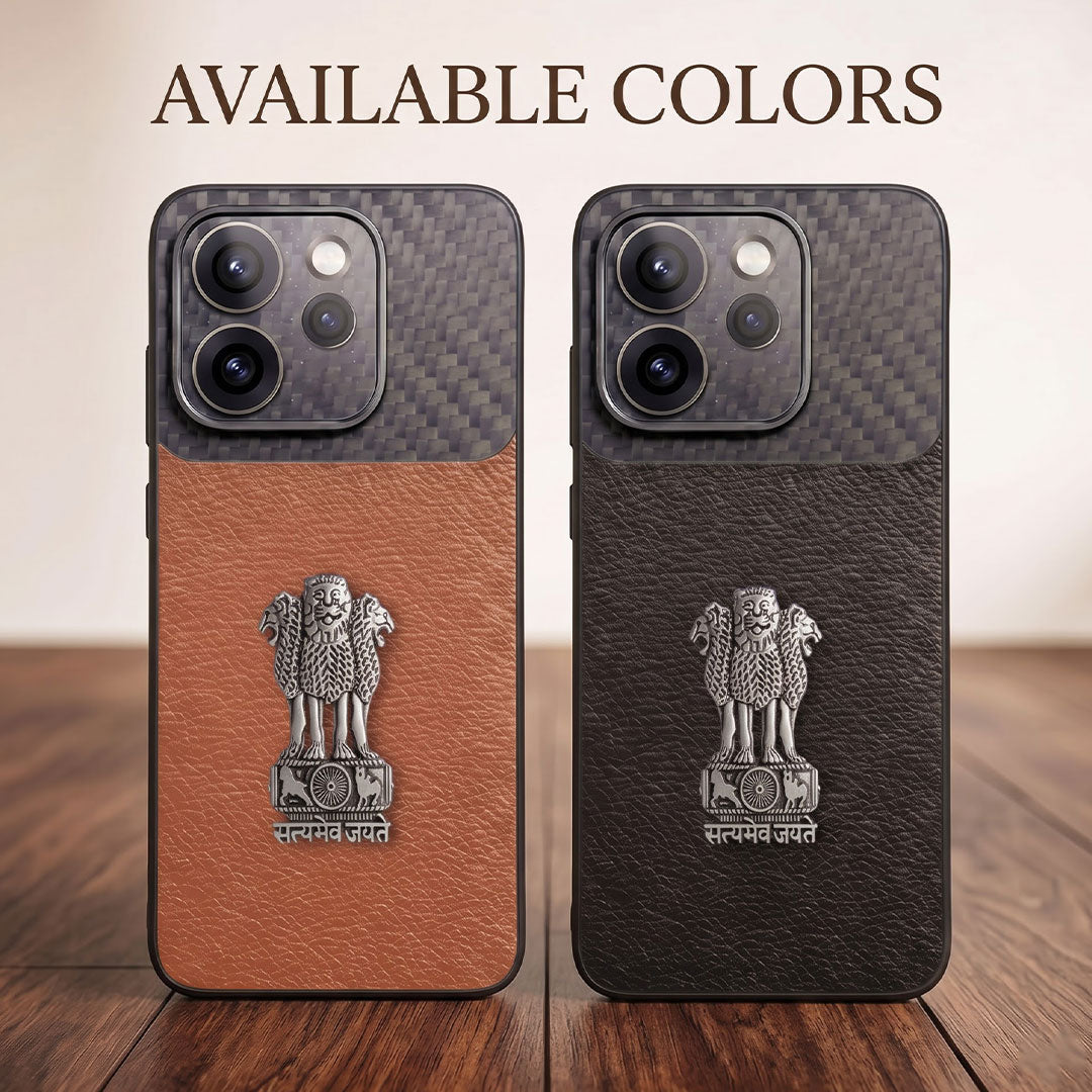 Oppo Reno 15 Pro Mini 5G Satyamev Jayate Carbon Fiber Leather Hybrid Phone Case