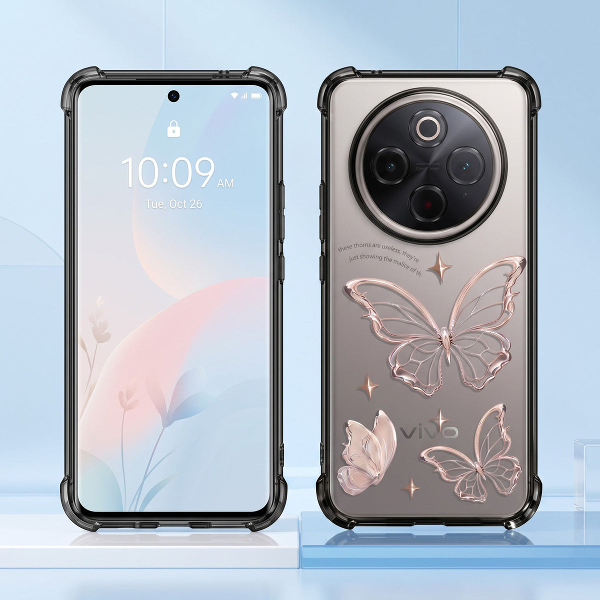 Vivo T4 5G Transparent Butterfly Anti-Yellow Airbag Cover