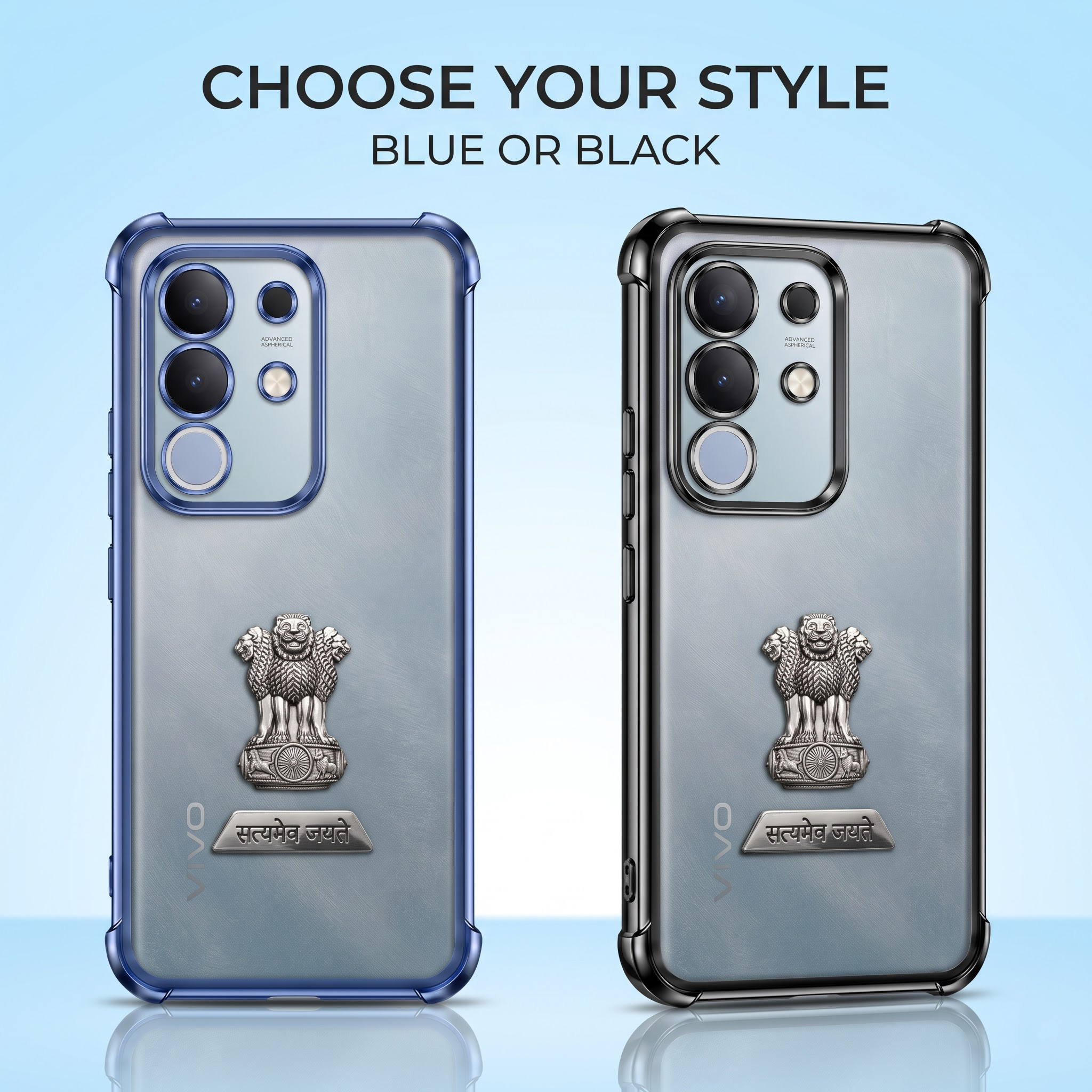 Vivo T4x 5G Satyamev Jayate 2-in-1 Emblem Transparent Shockproof Airbag Case