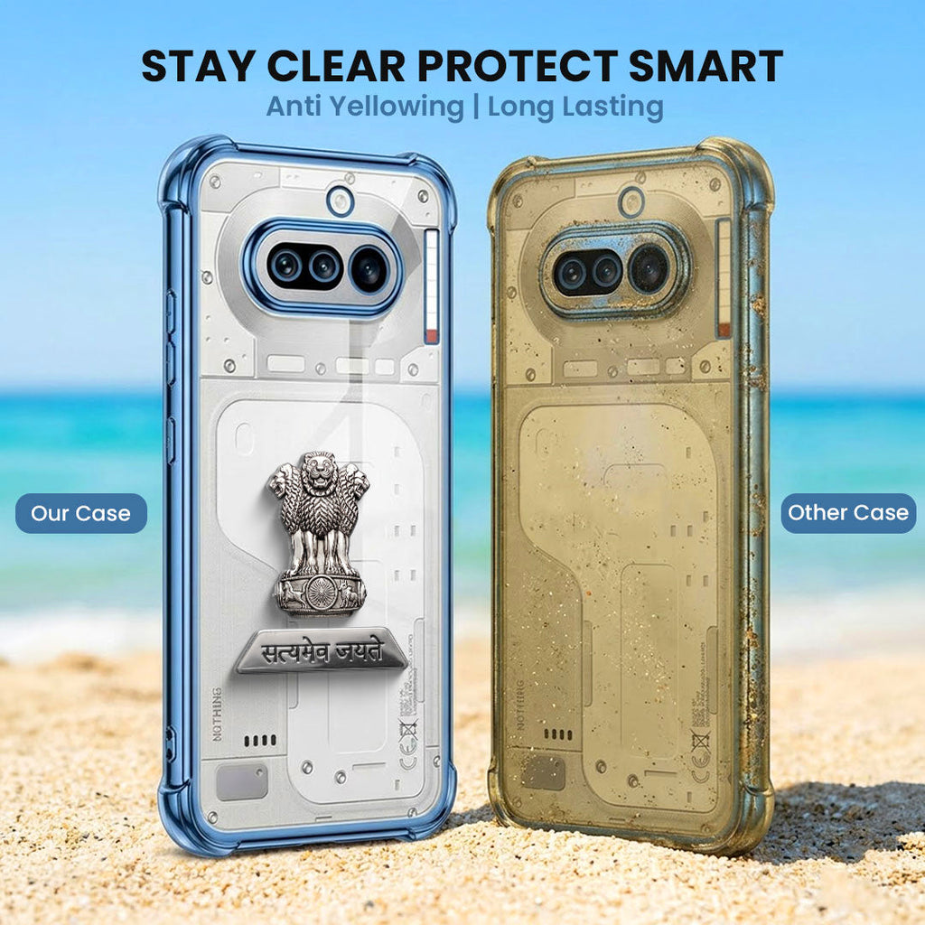 Nothing Phone 4a 5G Satyamev Jayate 2-in-1 Emblem Transparent Shockproof Airbag Case