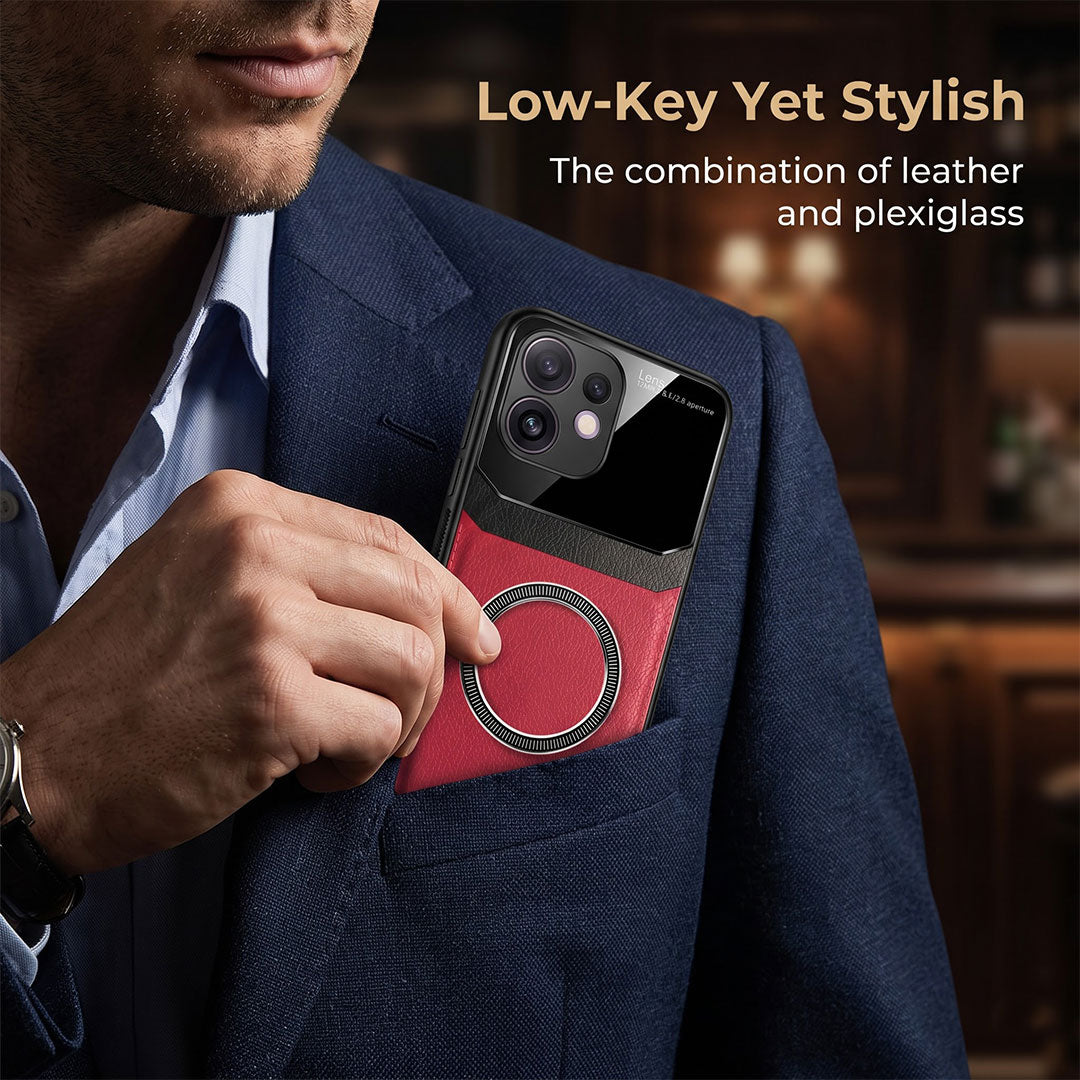 Oppo Reno 16 5G Premium Magsafe Magnetic Leather Lens Protective Case