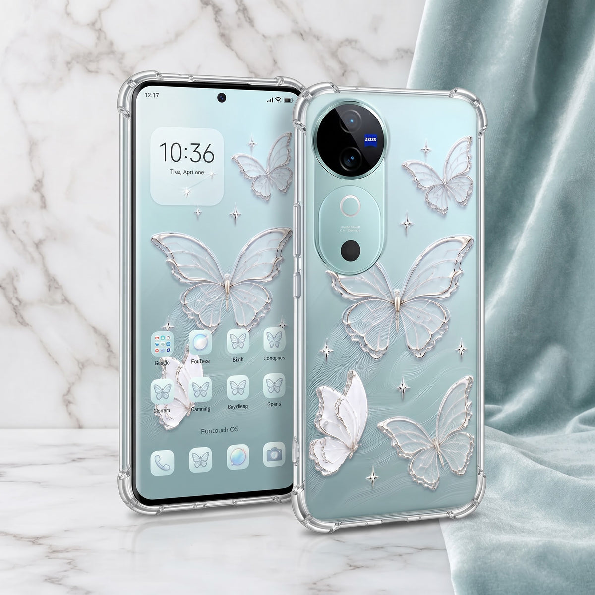 Vivo V40 5G Transparent Butterfly Airbag Cover