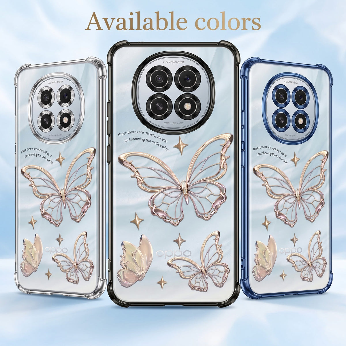 Oppo F29 5G Transparent Butterfly Anti-Yellow Airbag Cover