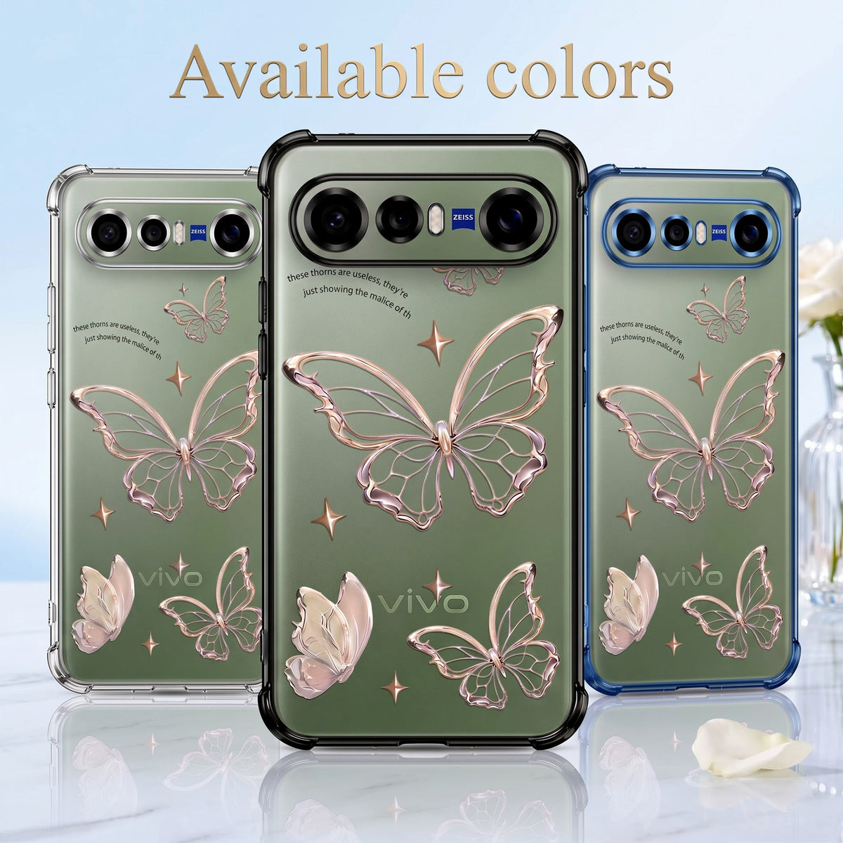 Vivo X300 FE 5G Transparent Butterfly Anti-Yellow Airbag Cover
