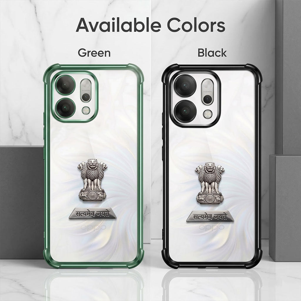 Oppo Reno 14 5G Satyamev Jayate 2-in-1 Emblem Transparent Shockproof Airbag Case
