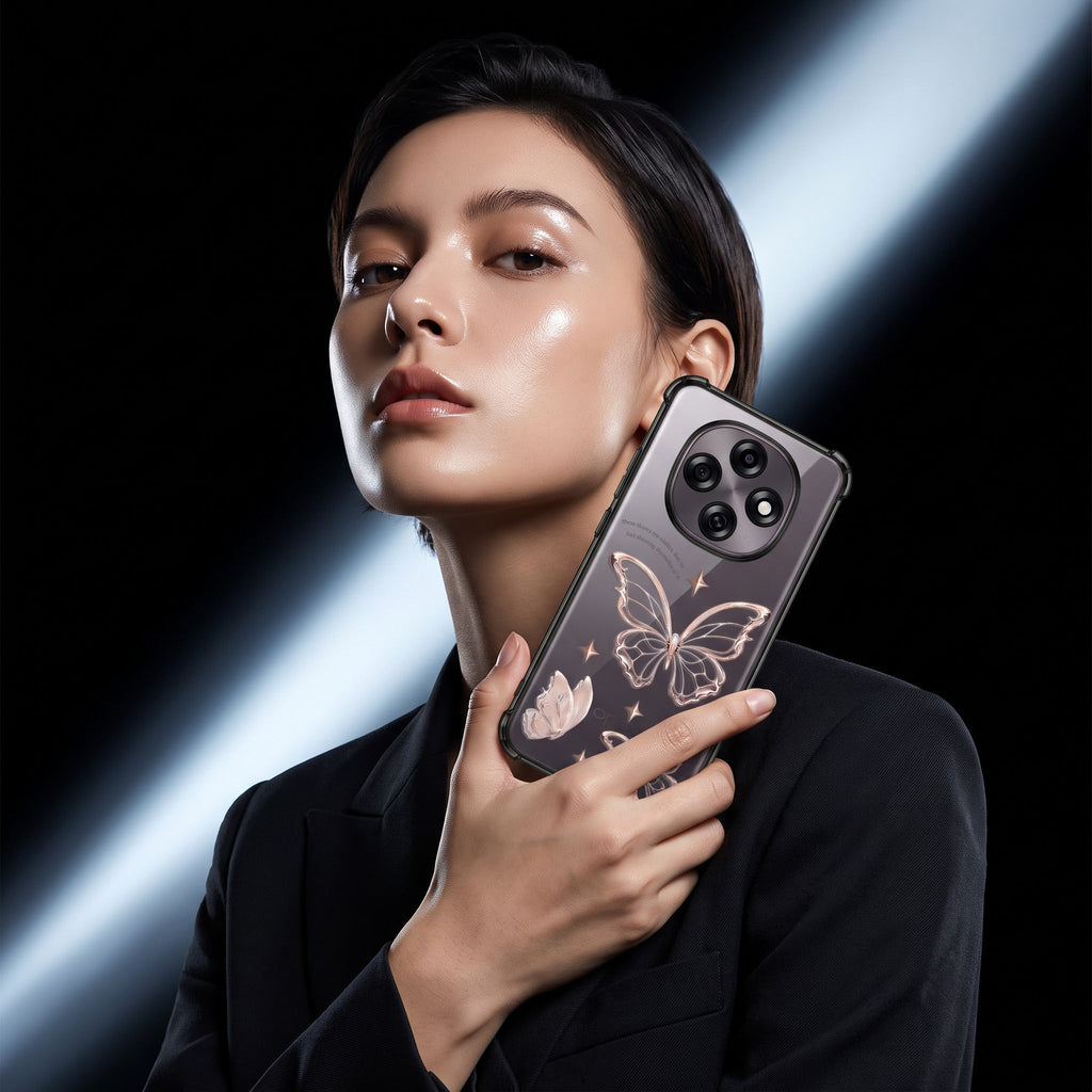 Oppo F31 Pro 5G Transparent Butterfly Anti-Yellow Airbag Cover