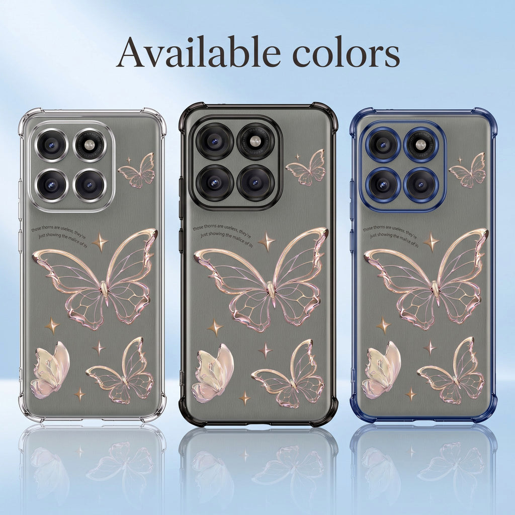 Motorola Edge 60 Pro 5G Transparent Butterfly Anti-Yellow Airbag Cover
